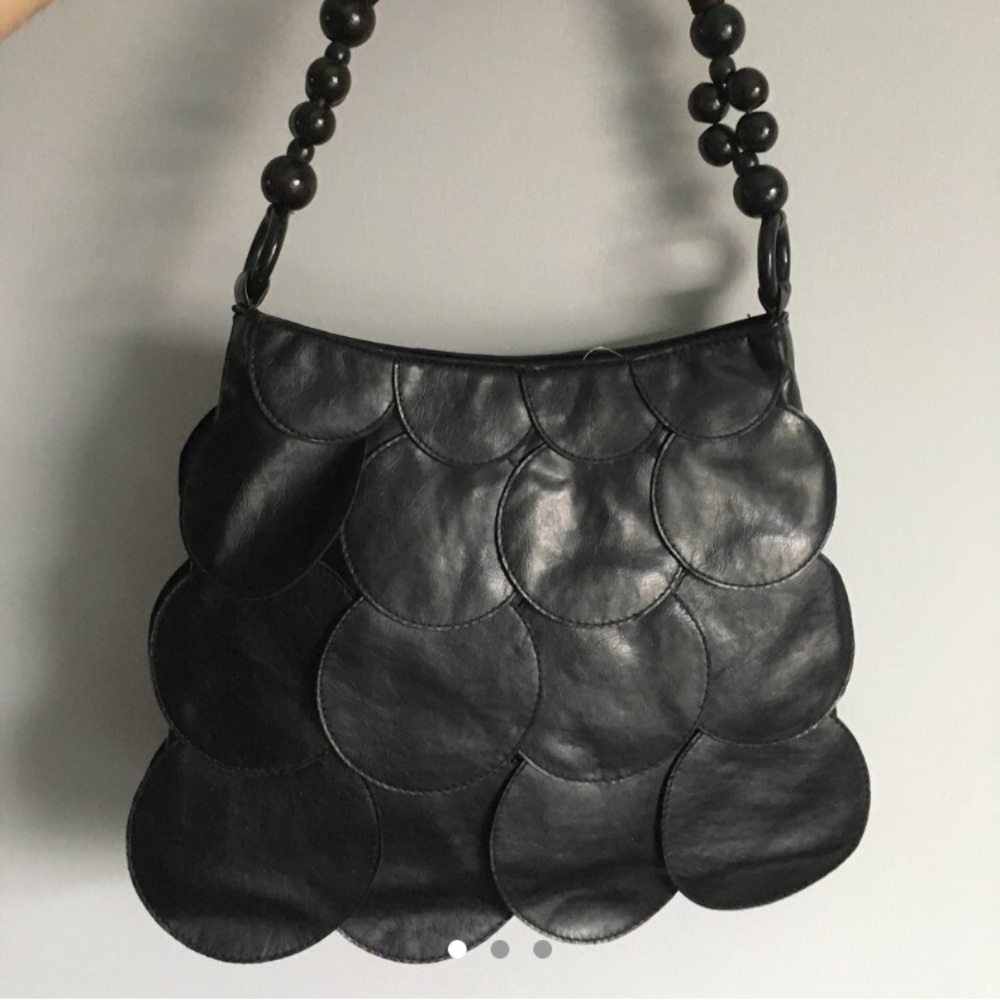 Black faux leather bag